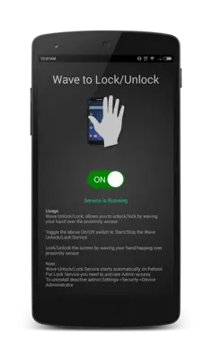 Wave to Lock/Unlock android App screenshot 0