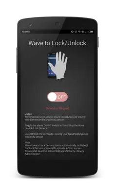 Wave to Lock/Unlock android App screenshot 1